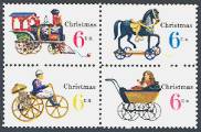 United States, 1970 Contemporary Christmas Issue Block of 4 Stamps